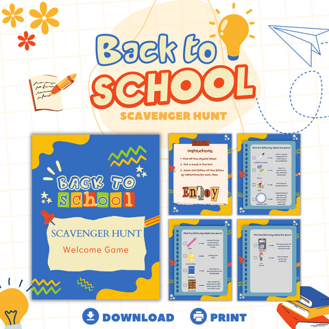 Back to School Scavenger Hunt Kit for Kids – Fun First Day Activity, Classroom or Home Game