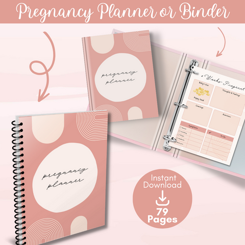 Boho Pregnancy Planner Bundle • Printable Maternity Calendar & Journal • PDF Instant Download • Weekly, Monthly & Milestone Tracker