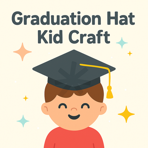 Graduation Hat Kid Craft | Printable Preschool Graduation Activity | Fun End of Year DIY Project
