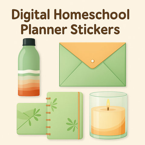 Digital Homeschool Planner Stickers | Printable Organization Labels for Planners & Binders | Homeschool Teacher Tools