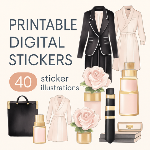 Girl Boss Digital Stickers | Cute Feminine PNG Planner Stickers for GoodNotes & Digital Journals