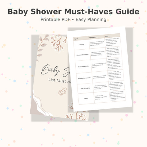 Baby Shower Planning List Must-Haves | Printable Checklist for Expecting Moms | Baby Shower Organizer PDF