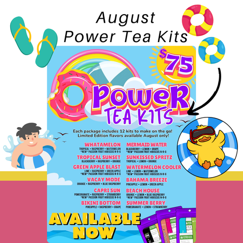 Power Tea Kits – 12 Pack • August Limited Flavors