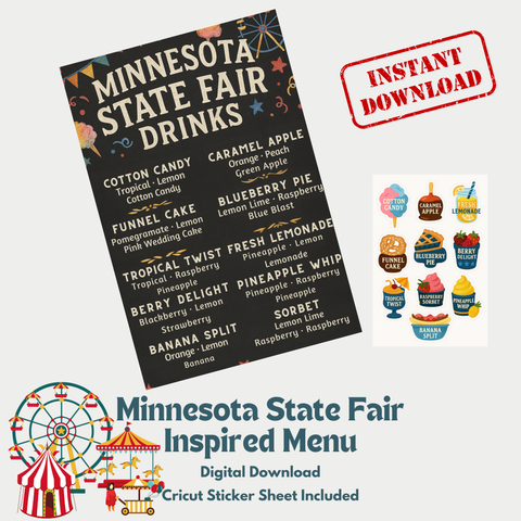 Minnesota State Fair Drink Kit Menu & Stickers – Wholesale Distributor Pack