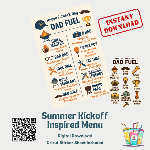 Father’s Day “Dad Fuel” Tea Menu + Sticker Sheet (Digital Download)