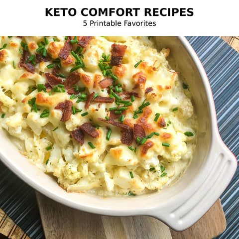 Keto Comfort Foods: 5 Printable Low-Carb Recipes for Everyday Cravings (Digital Download)