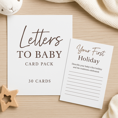 Letters to Baby Card Pack – 30 Printable Memory Cards for New Parents, Baby Shower Activity, Pregnancy Keepsake Gift