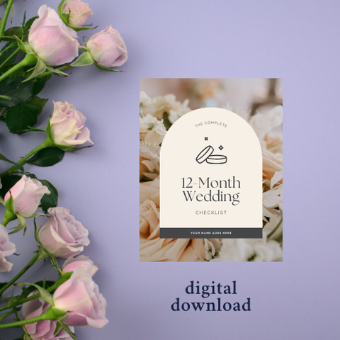 12-Month Wedding Planning Checklist Printable | Wedding Timeline PDF | Bride To-Do List | Wedding Planner Printable