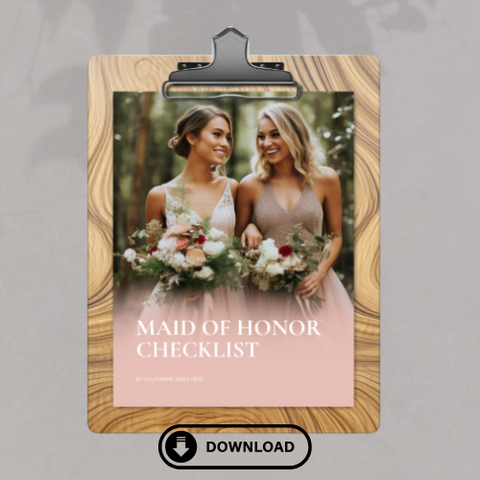 Maid of Honor Checklist – Printable Wedding Planner Page, Bridal Party Duties, Instant Download