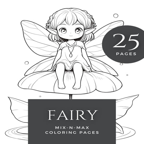 Fairy Coloring Book for Kids • Printable Magical Fairy Pages • Mix and Match Fairy Outfits • Instant Download PDF